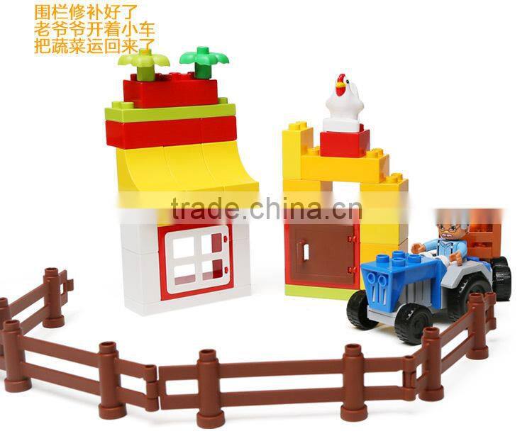 High Quality Blocks ! 44PCS Happy Farm Plastic Educational Building Bricks Blocks Toys