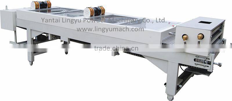 Long cooling steel belt for powder coatings