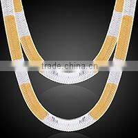 ATHENAA Mesh Chains Men White Gold Necklace 1.5MM 45CM New Style Jewelry Trendy Necklaces For Men
