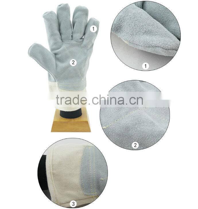 ANSI stand safety antipuncture cow leather coated cut resistant gloves