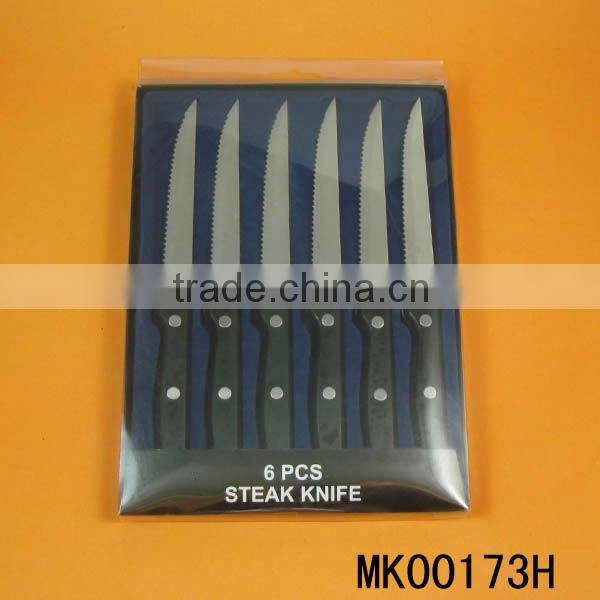 6pcs colorfule handle steak knife