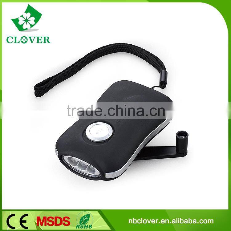 Cheap Price ABS 3 LED Hand Crank Emergency Dynamo Flashlight For Lighting