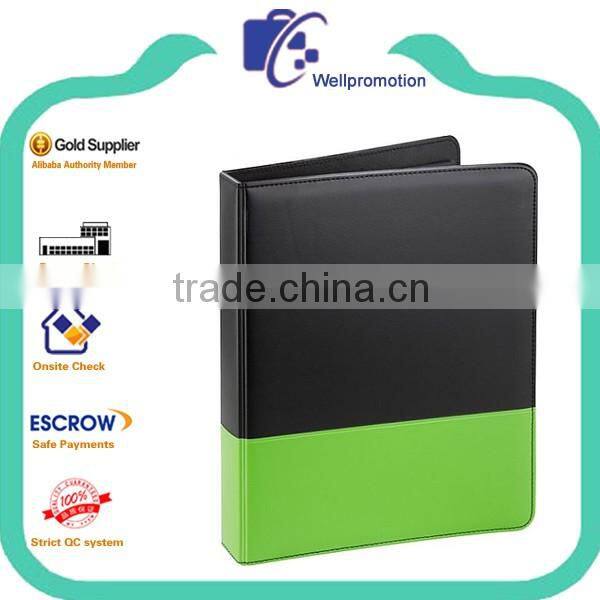Leather ring binder portfolio with notebook