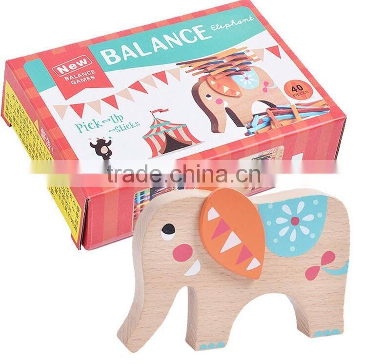 Educational animal shape wooden stacking sticks