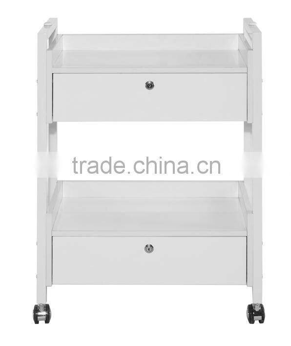 black wooden salon trolley with drawer/beauty salon drawer trolley M970