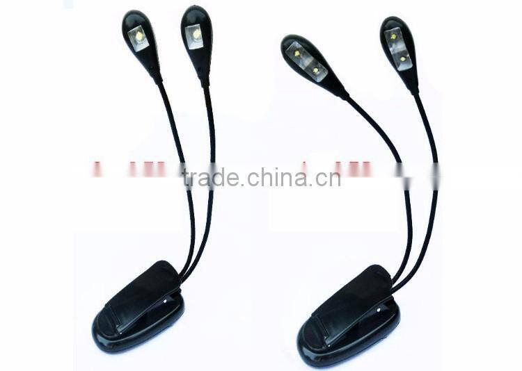 Made In China Colourful 2 Dual Arm Flexible Clip Book reading LED Light.