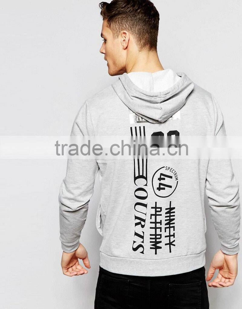 cheap custom silk-screen logo 100% cotton grey high quality mens bodybuilding stringer hoodie