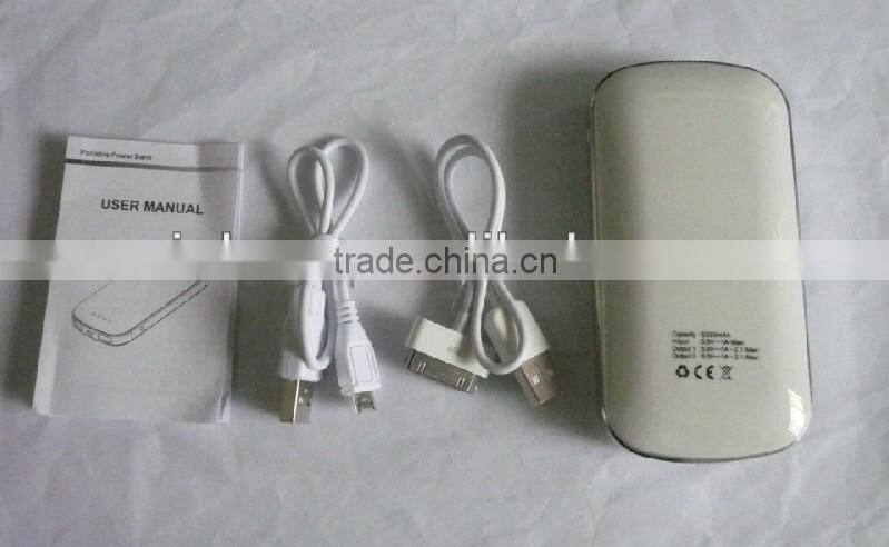 Shenzhen factory Private power banks, 4400MAH-5200MAh Customize capacity mobile charger Pink color portable power bank for Lady