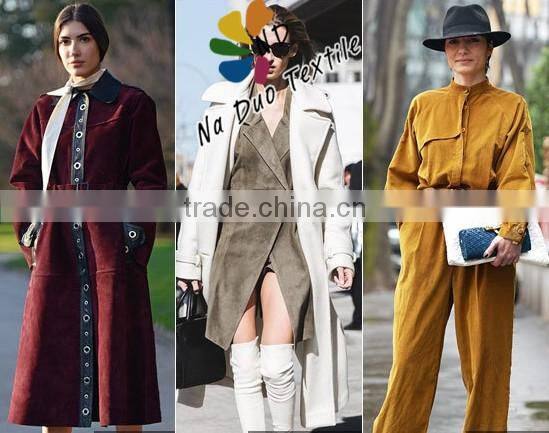 2016 Fashion Knitting Suede for garment/two or four way stretch knitting suede garment fabric