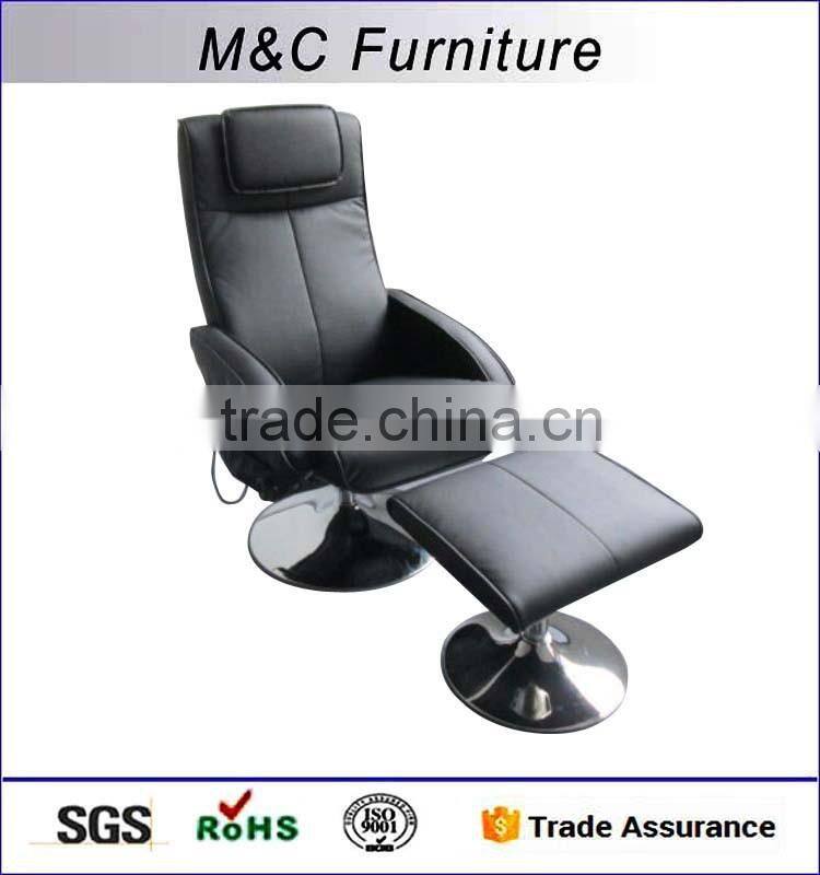5% discount pu heated leisure massage recliner chair with ottoman
