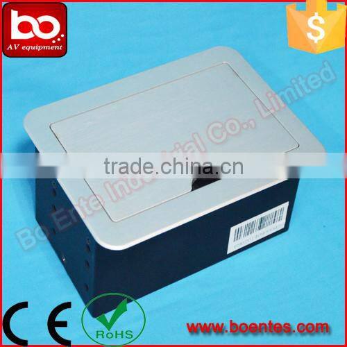 Aluminum Alloy Wire Drawing Panel Tabletop Flip Up Multifunctional Power Socket Box