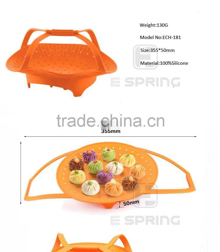 Non Stick Microwave Silicone Vegetable Steamer Basket Insert Cooking Pot