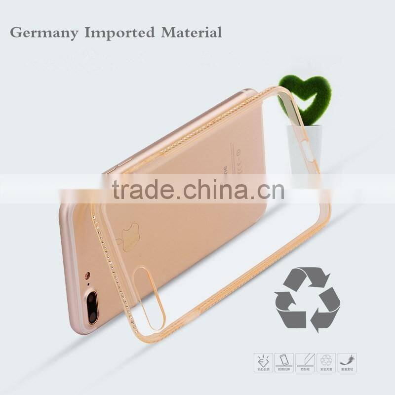 Ultra Thin Clear TPU Diamond Case For iPhone 7, for iPhone 7 Crystal Clear Rhinestones Case