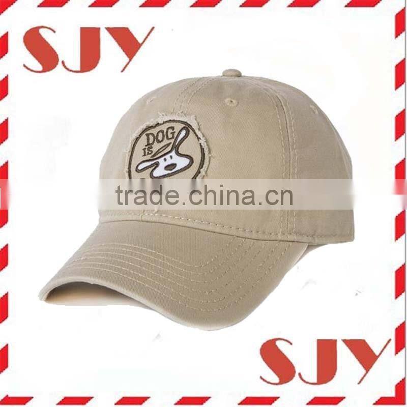 Custom 3d embroidery 6 panel distressed baseball cap