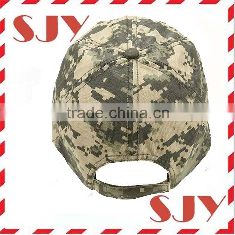 6 panle custom distressed blank camo hats camo baseball cap