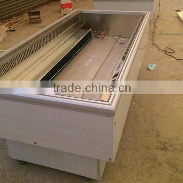 Double side commercial supermarket meat and fish display freezer