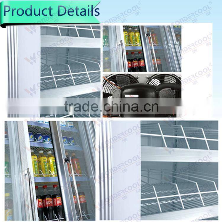 480L soft drink commercial used upright glass door refrigerator