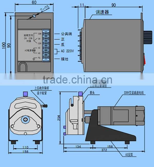 large flow rate batter peristaltic pump 353Y of variable speed motor