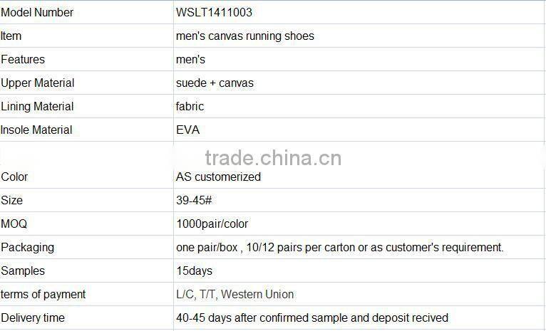 fashion sports shoes light weight sneakers men's canvas running shoes