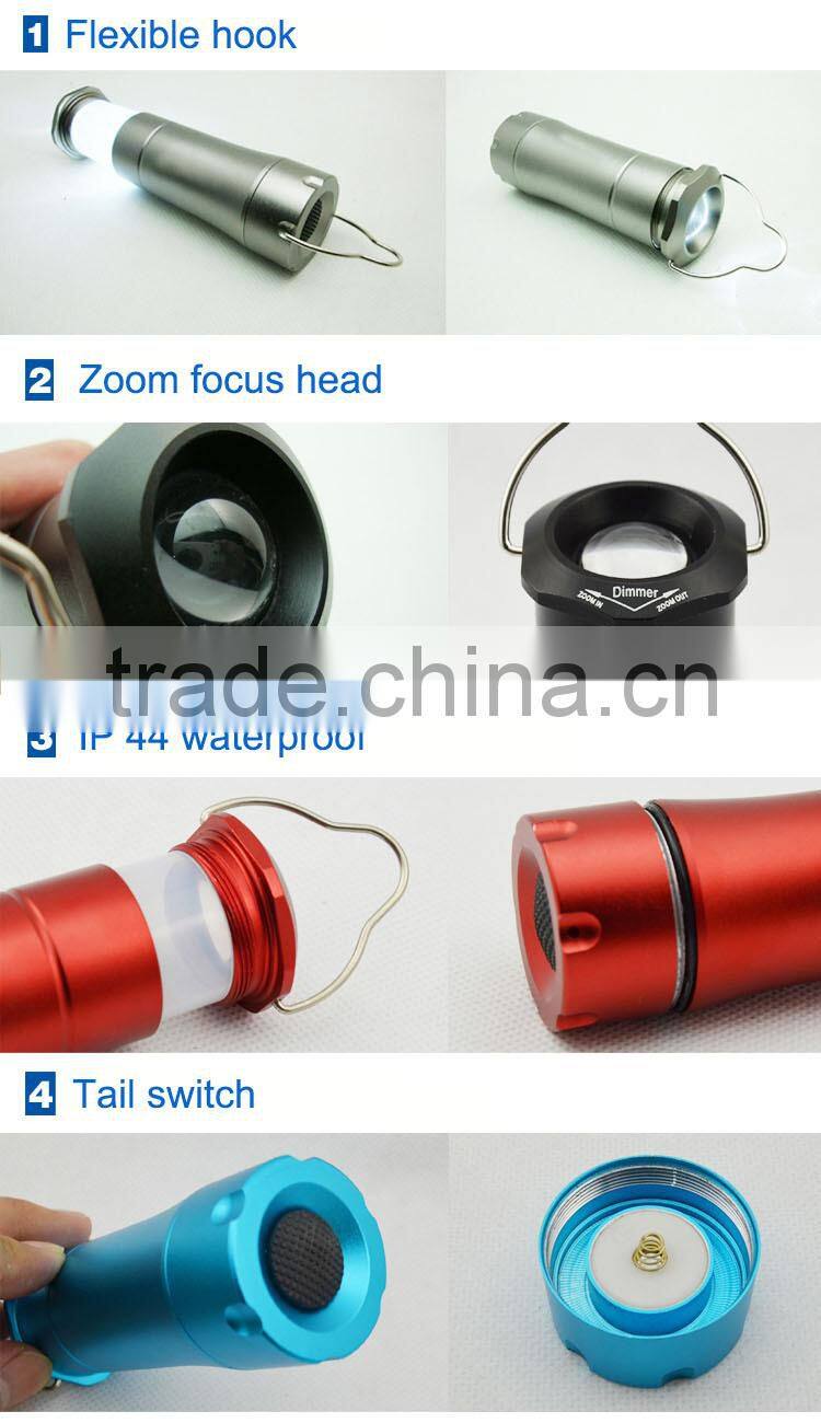 2-in-1extend-retract mini lantern camping flashlight lampe