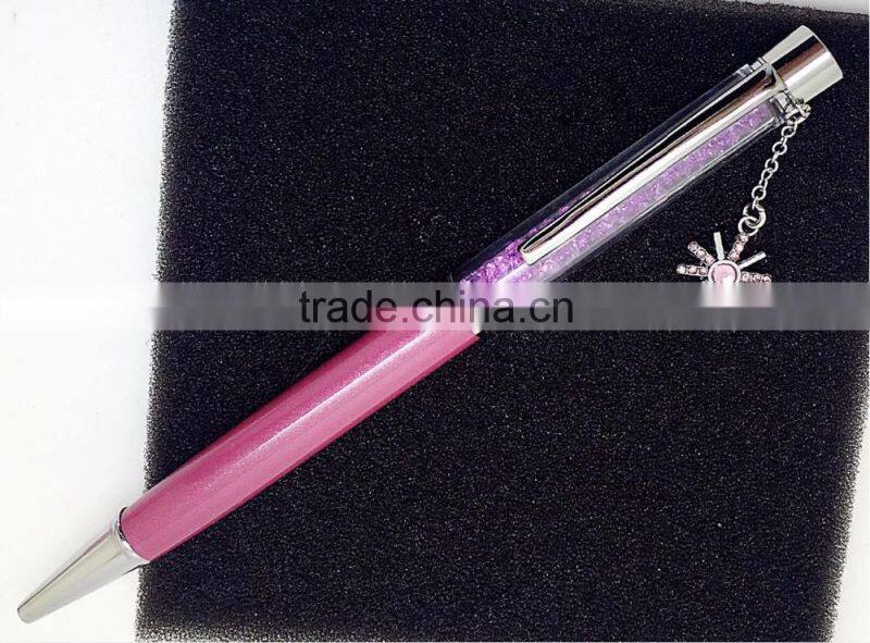 Beautiful crystal ball pens with sun flower pendant for Christmas gifts or wedding gifts