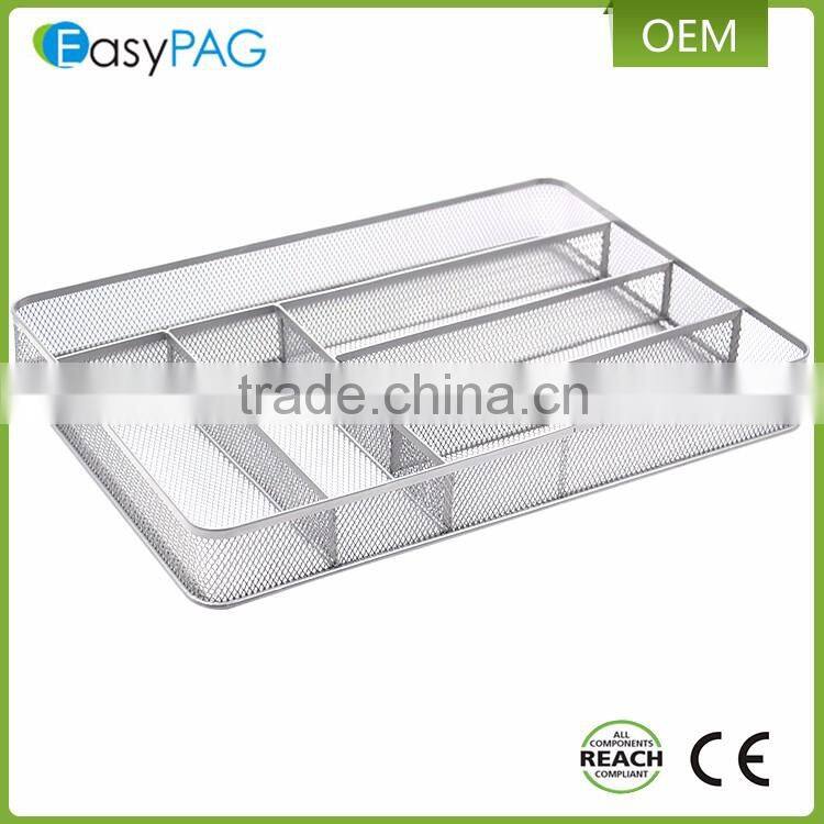 Wholesale cheap price top quality metal wire mesh 6 gird kitchen cutlery tray