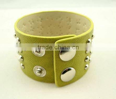 Fashion Punk Faux Leather Bracelet with Dot Rivets