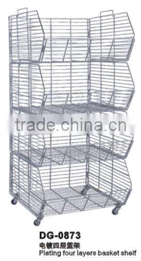 China Fosha Factory !! supermaket wire metal basket &Cargo basket 4 ways iron basket