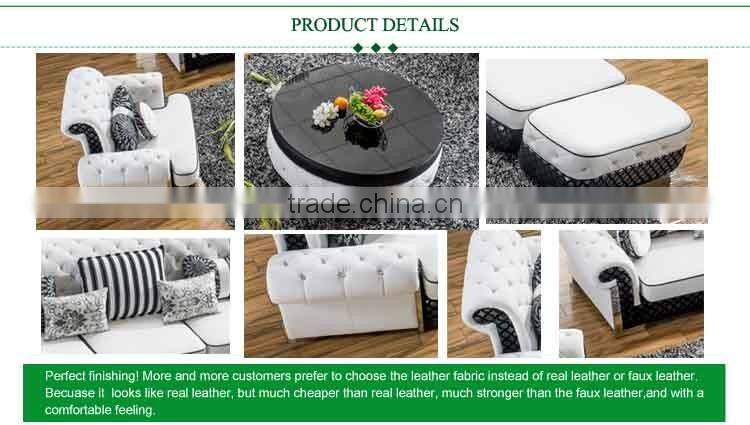 C979C Hot selling livingroom furniture L shaped modern leather sofa set