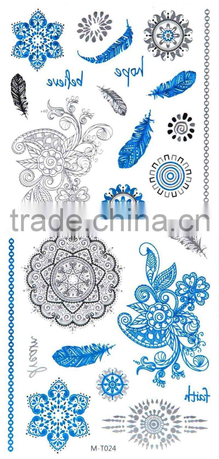 2015 New design Gold Metallic Tattoo Sticker