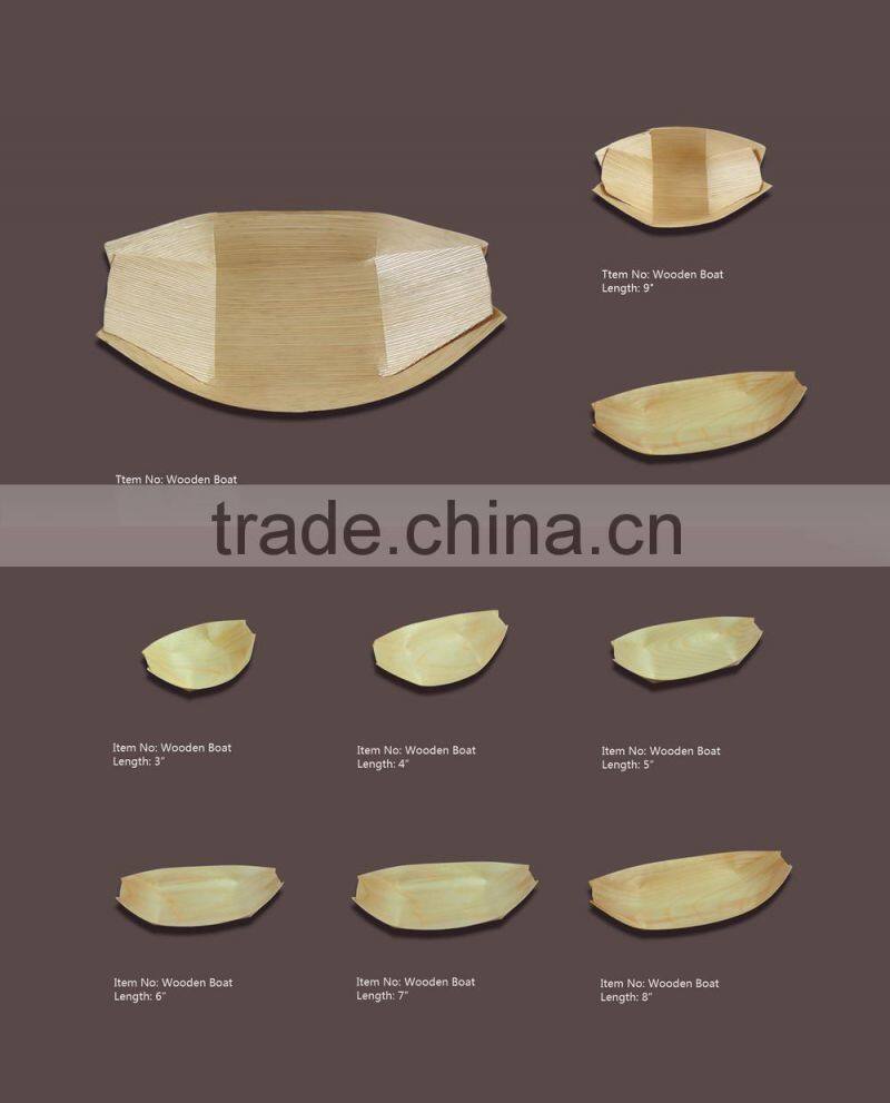 High quality disposable wooden sushi boat