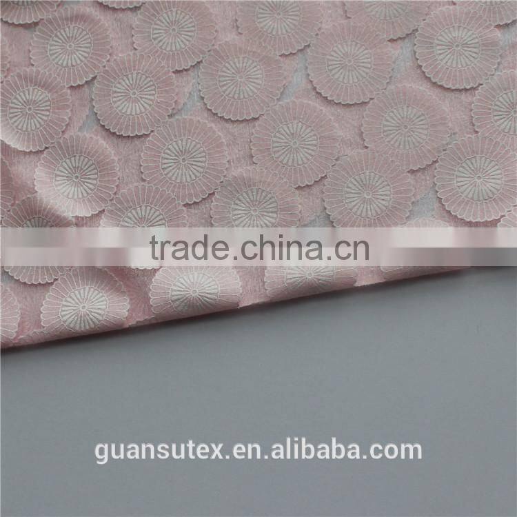 fancy george french burn out lace fabric/ polyester & cotton lace fabric for lady's suits