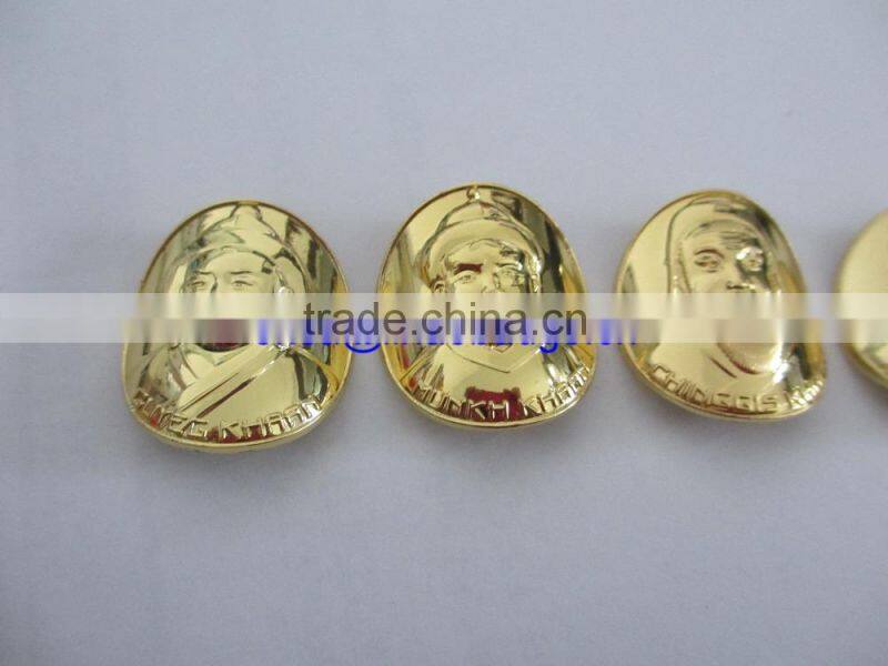 2015 Souvenir custom curve metal gold coins with your own fashion design