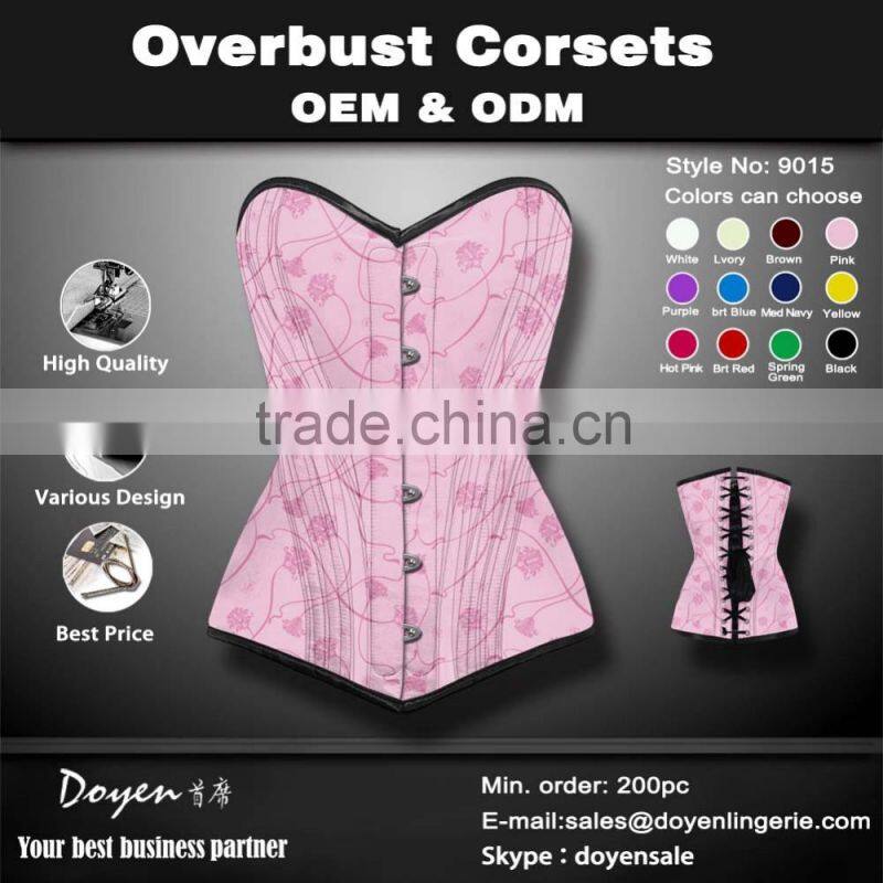 Guangzhou flower print latex corset manufacturer wetlook posturex corset