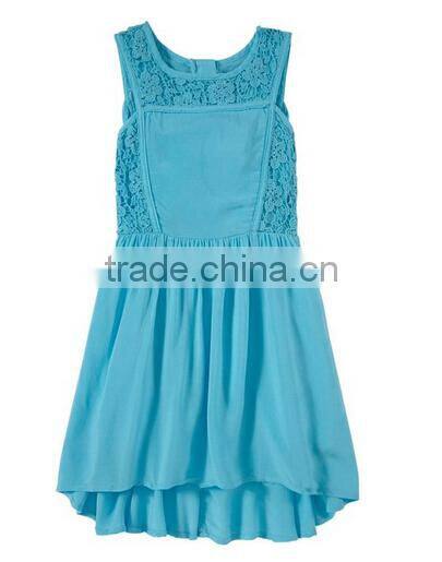High Quality 100%cotton Patchwork Lace Party Dress Fashion Kids Party Kids Party Wear Girl Dress Ladies Dresses