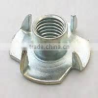 T nut with 4 sprong, made of steel and stainless steel
