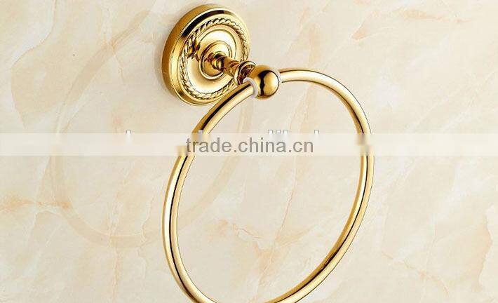Gold color round shape towel ring Solid Brass towel ring ,Bathroom Hardware Product,Bathroom Accessories acrylic towel ring
