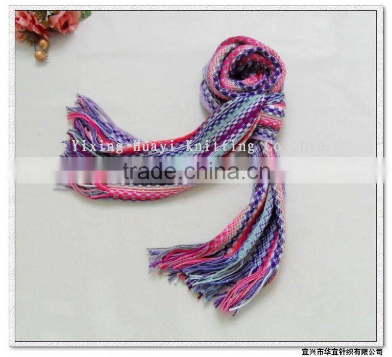 adult winter colors acrylic warp knitting scarf js344