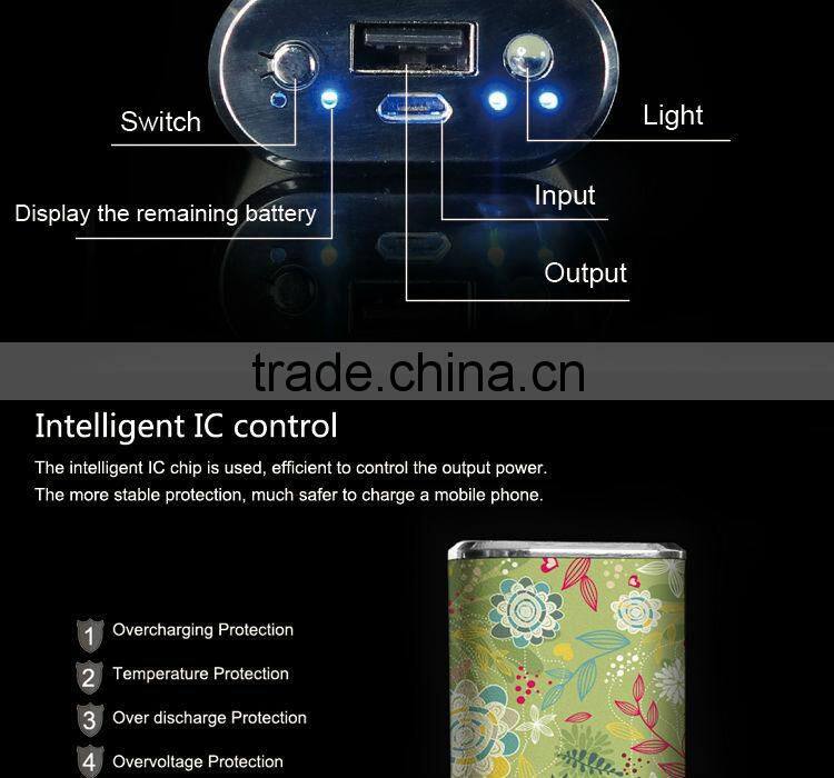 high quality RoHs dual usb portable charger 4000mah power bank external battery pack