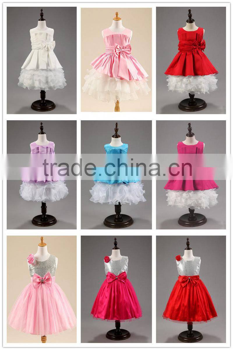 Casual Formal Sweet Sleeves Kids Girls Dresses One Pieces Girls Party Dresses Kids Party Wear Girls Christmas Evening Dress