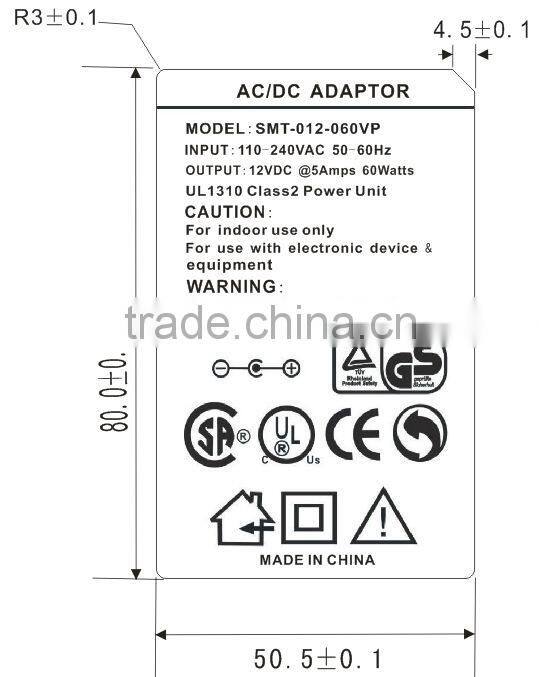 AC 110-240V to DC 12V 5A laptop Switching Power Supply Adapter