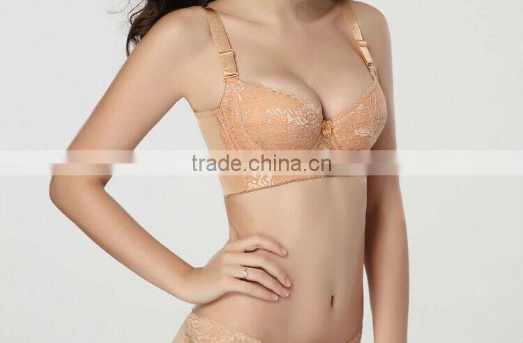 2014 Hot Sexy Womens Side Support Super Boost Plunge Push Up Lace Underwired Bra B C D E Cup