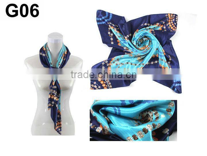 New Fashion Women Lady Large Square Scarf Silk Head Wrap Kerchief Neck Satin Scarf Shawl