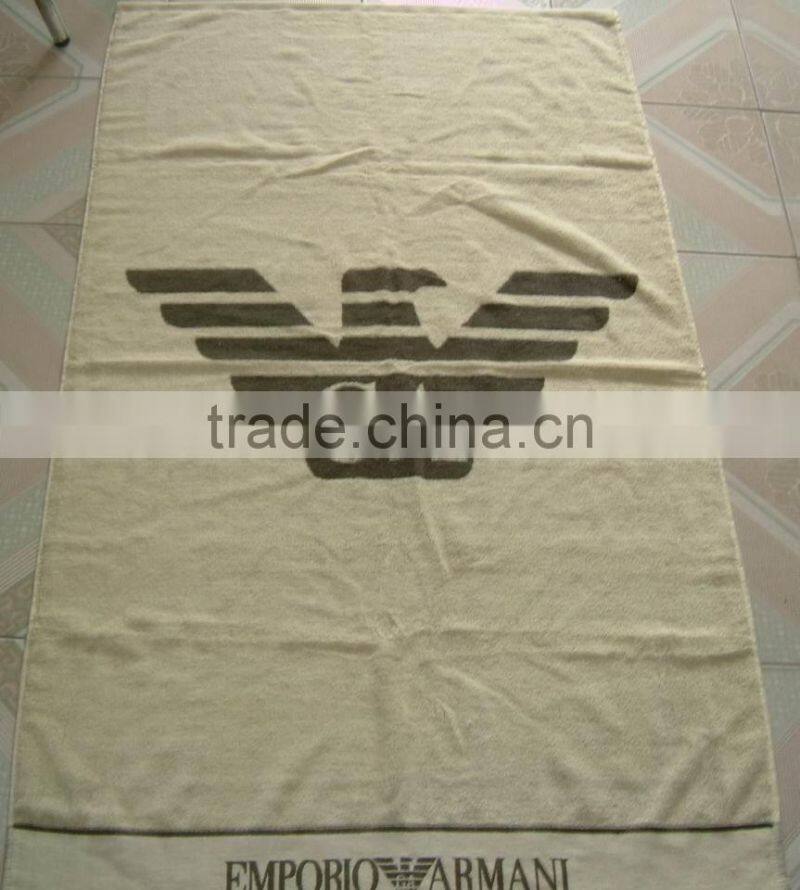 100% cotton logo printing beach towel for promotion wholesale
