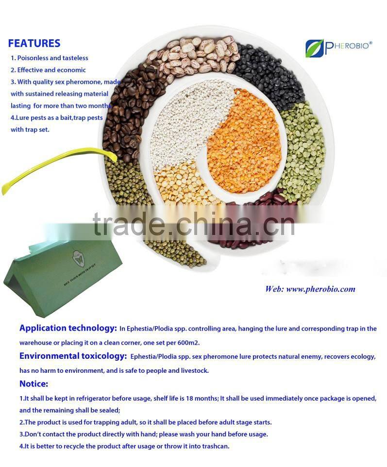 Ephestia/plodia spp. pheromone lure and rice flour trap set