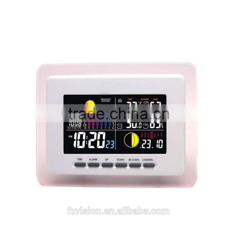 Digital wireless weather station /weather station clock with blue backlight/ automatic weather station