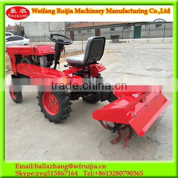 ShongDong supplier 12HP diesel engine four wheel mini tractor, tiller matached four wheel tractor for sale