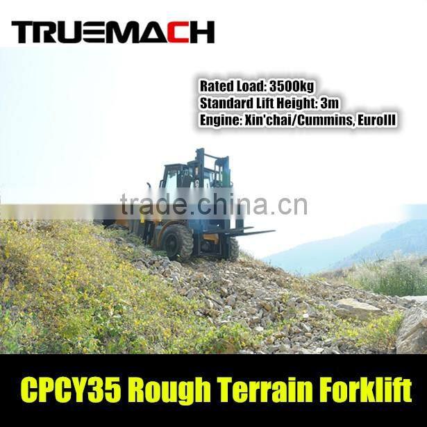 CPCY35 3.5ton 4wd all rough terrain forklift with EuroIII engine