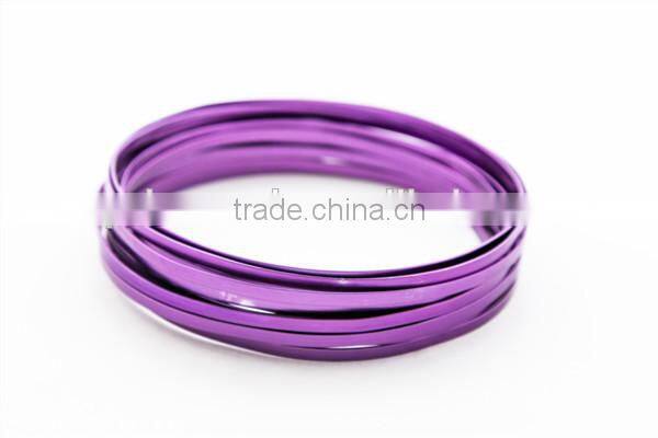 black color Flat Aluminum Jewelry Wrapping Craft Wire