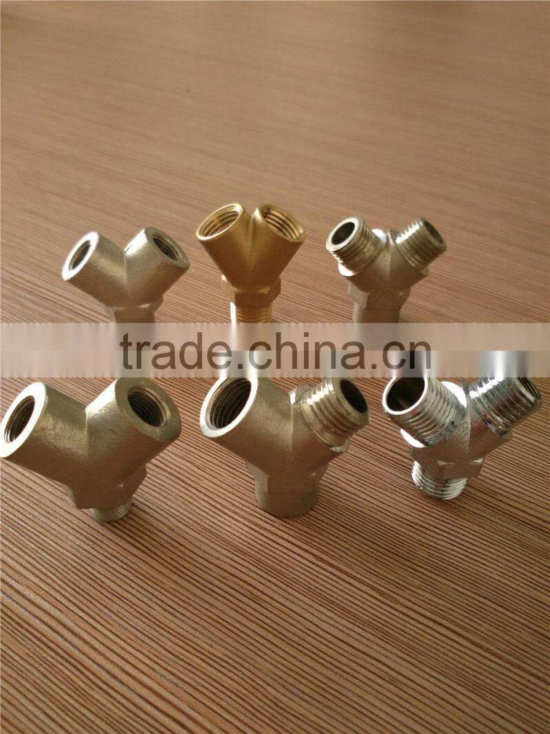 BSP,NPT, female ,3way ,forged Y-type brass connector,manifold connectors